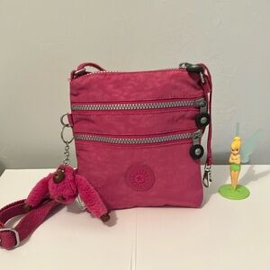 Kipling Pink Crossbody Bag with Silver Hardware